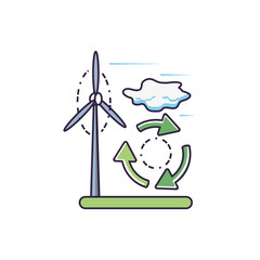 recycling arrows with windmill isolated icon