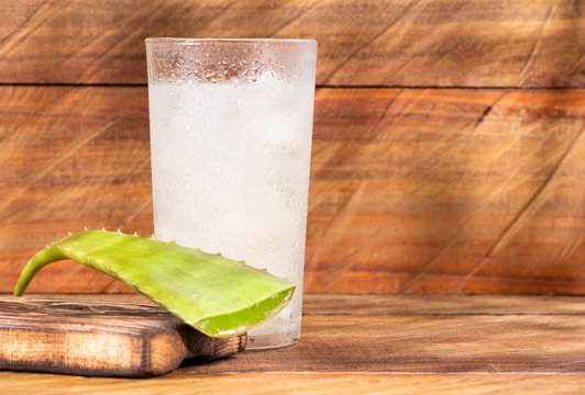 Aloe Vera refreshing drink - Text space