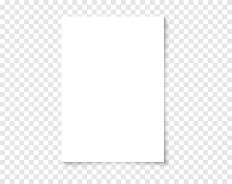 White realistic blank paper page with shadow. Vector A4 paper on  transparent background. Paper mockup. Mockup A4 size paper template for  your design. Stock Vector | Adobe Stock