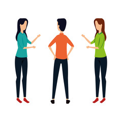 Fototapeta premium elegant business people workers avatars characters