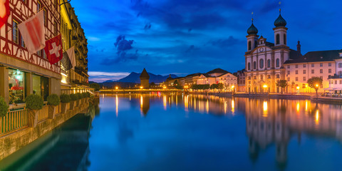 Lucerne at night, Switzerland