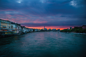 Obraz premium late sunset in basel