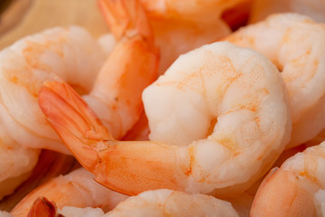 Background of shrimp, macro. Sea food, wholesome and tasty food.