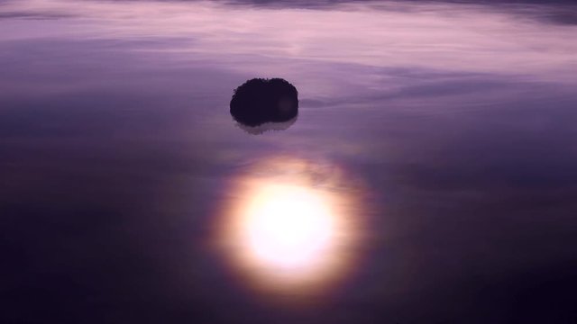 Sun reflection on Mashu Lake, Teshikaga, Hokkaido