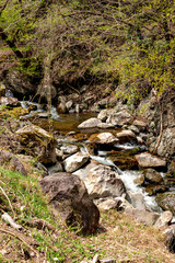 View of the trekking road for Tendaki in Hyogo, Japan