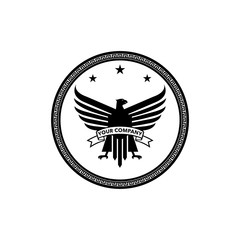 falcon emblem badge circle logo vector