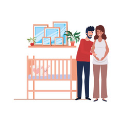 Isolated pregnant woman and man design