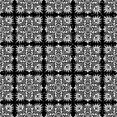 Seamless black and white grunge indian pattern vector