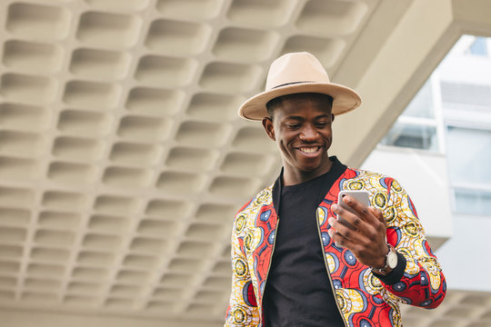 Man receiving mobile money