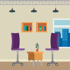 office places scenes with chairs