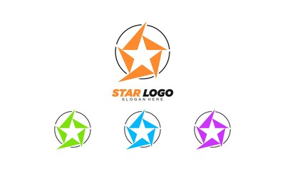 Abstract star set template logo