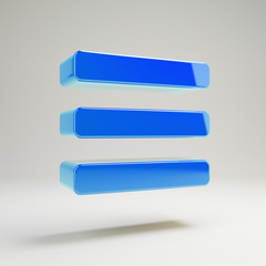 Obraz premium Volumetric glossy blue Bars icon isolated on white background.