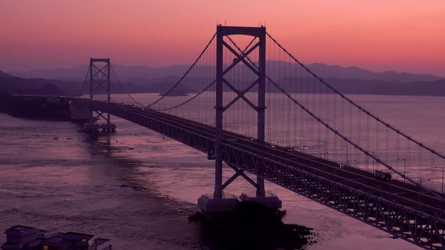 Great Naruto Bridge at dawn, Naruto, Shikoku, Tokushima