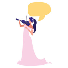 musician woman violin playing musical