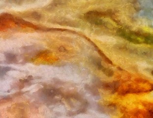 Abstract background in mixed colors. Oil and watercolor design elements. Design template for covers, posters and banners. Simple macro close-up paint brush strokes.