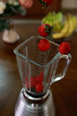 Fresas en licuadora 