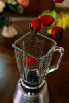 Fresas en licuadora