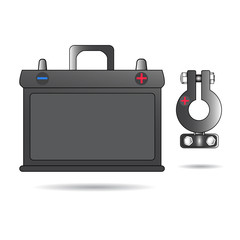 car battery simple vector illustration 