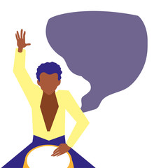 musician playing instrument flat design