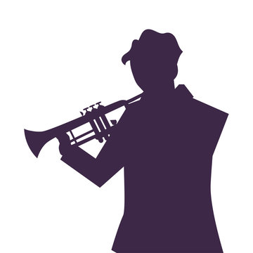 recommend clip art: musician man trumpet playing instrument