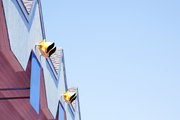 Top corner of a toll booth