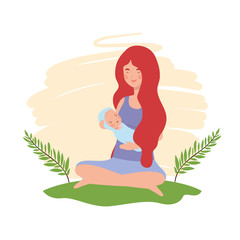 Obraz na płótnie Canvas Isolated mother with baby design