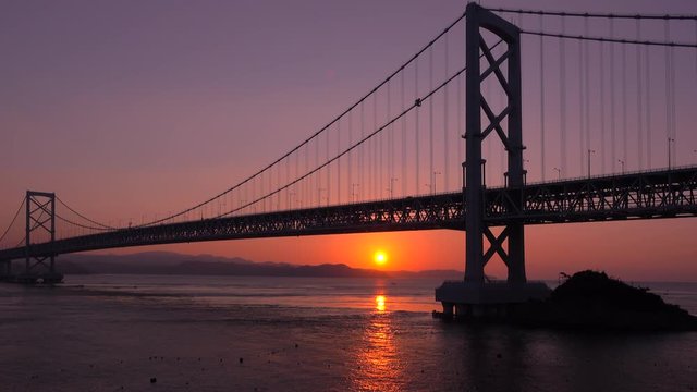 Sunrise over Great Naruto Bridge, Naruto, Shikoku, Tokushima