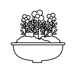 flowers houseplant in pot natural icon