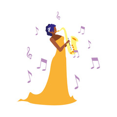 musician woman saxophone playing music