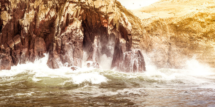 Ballestas island in Paracas, Ica region in Peru