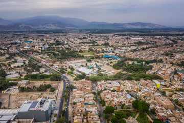 Aerial view of Ica city in Peru