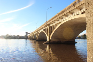 Fototapeta premium Barão de Mauá International Bridge that joins Brazil to Uruguay