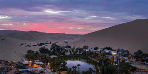 Huacachina oasis in Ica, Peru