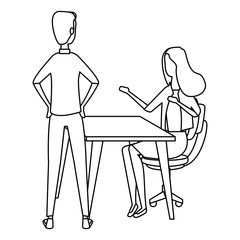 elegant business couple working in the office