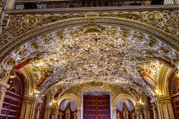 Fototapeta na wymiar Ornate Ceiling Door Santo Domingo de Guzman Church Oaxaca Mexico