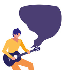 musician playing instrument flat design