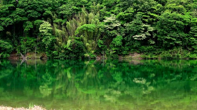View of lake Ikeda, Miyoshi, Tokushima, Shikoku, Japan