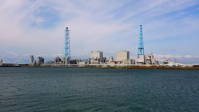 Sakai Atsuma Power Station damaged by earthquake, Japan