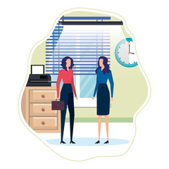 elegant young businesswomen in the workplace