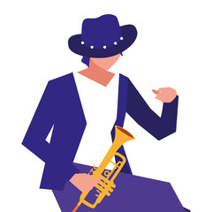 musician man trumpet playing instrument