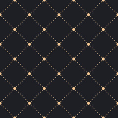 Seamless black and gold abstract geometric complex polka dot pattern vector 