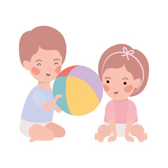 Isolated baby boy and girl design