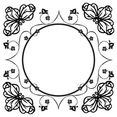 Decor element for flower frame, abstract border, with poster or banner. Vector