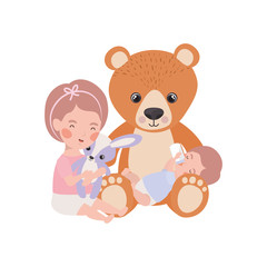 Isolated baby boy and girl design