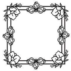 Decor element for flower frame, abstract border, with poster or banner. Vector