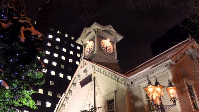Clock tower in city