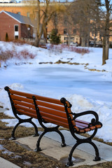 bench in the park in winter