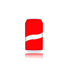 Simple red vector soda can illustration