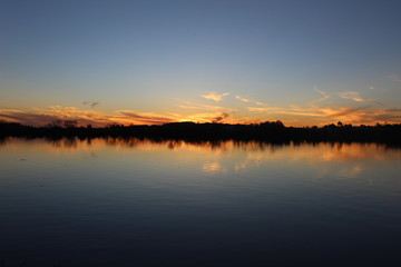 sunset over lake