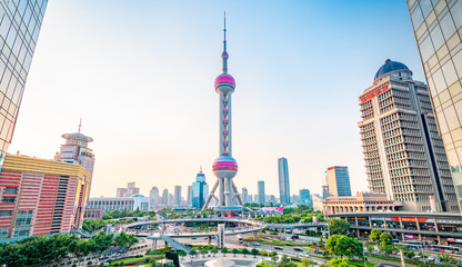 The Urban Architectural Scenery of Lujiazui in Shanghai, China © Weiming